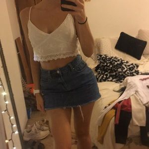 White lace crop top